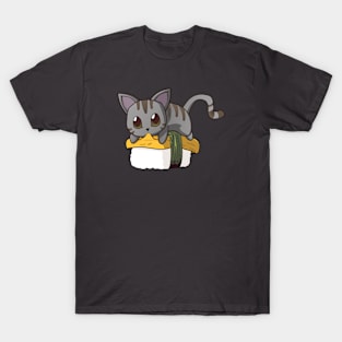 Grey Cat Tamago Sushi T-Shirt